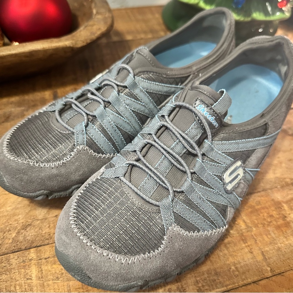 Skechers Women's Gray and Blue Sneakers